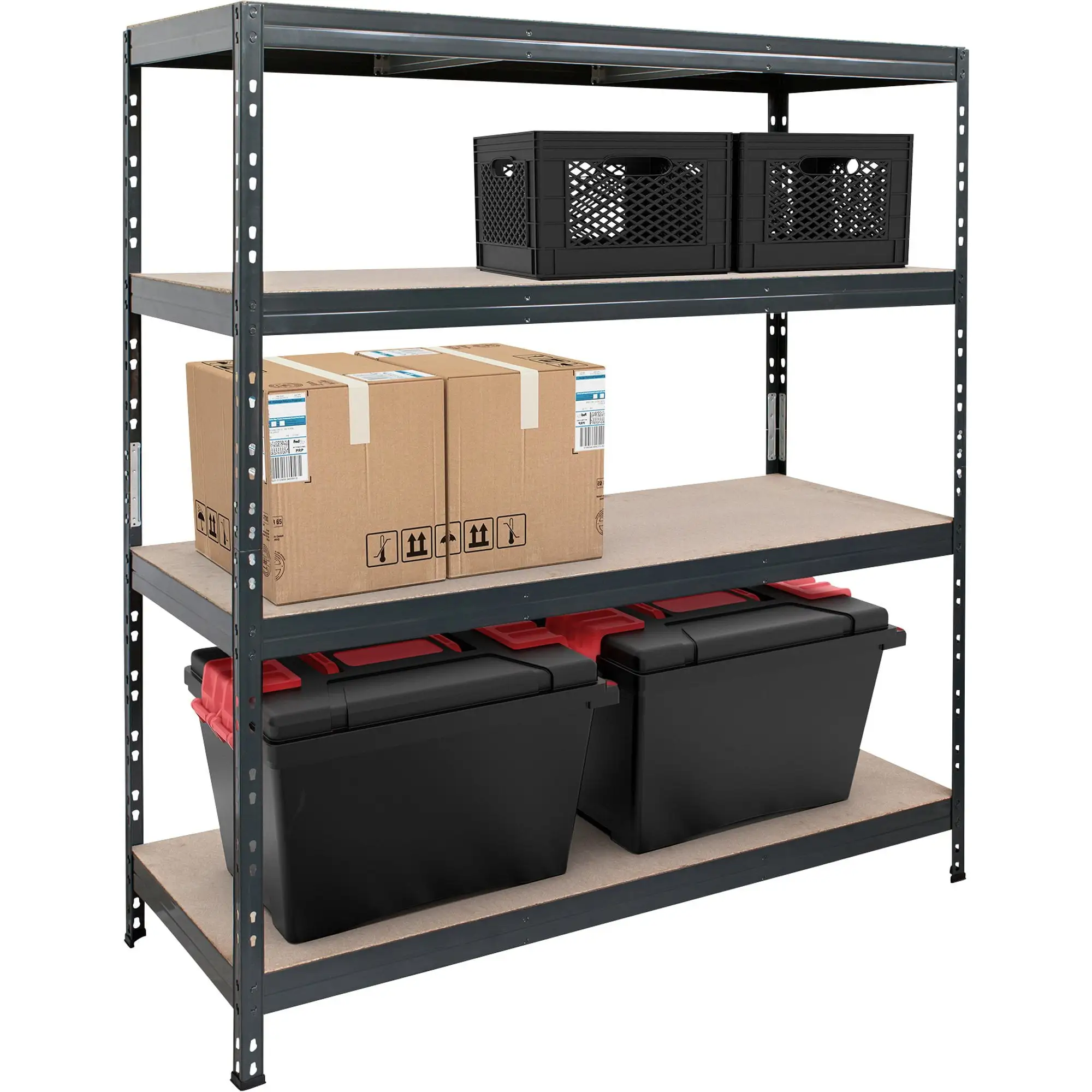 AR Shelving Heavy-Duty Garage Shelving ?? 4-Shelf Unit. 1000-Lb. Capacity Per Shelf. 60in.W x 24in.D x 70in.H. Model# TR18S410KGIFD9G00