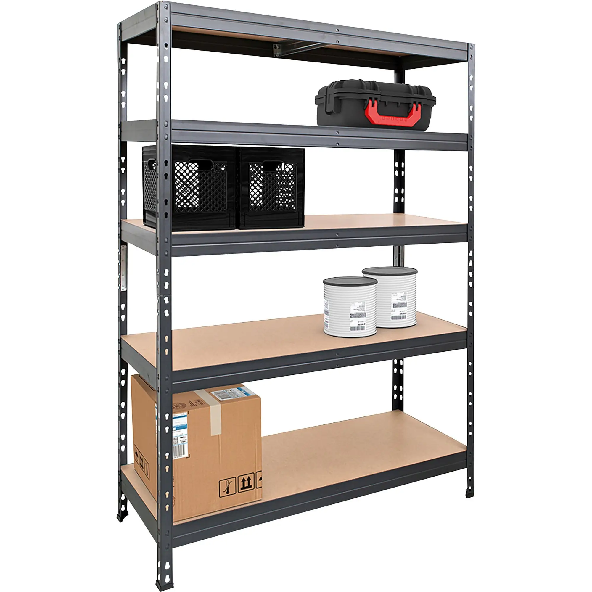 AR Shelving Heavy-Duty Garage Shelving 5-Shelf Unit 800lb Cap Per Shelf 48inW