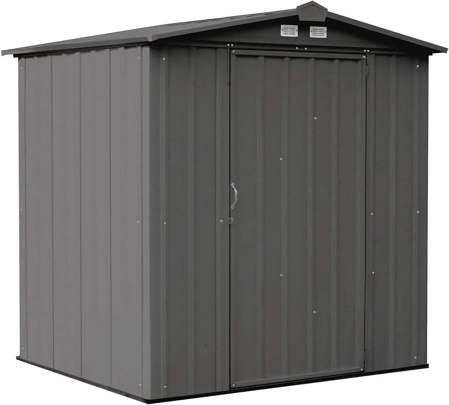 ARROW 6' x 5' EZEE Galvanized Steel Low Gable Shed Charcoal. Storage Shed with Peak Style Roof