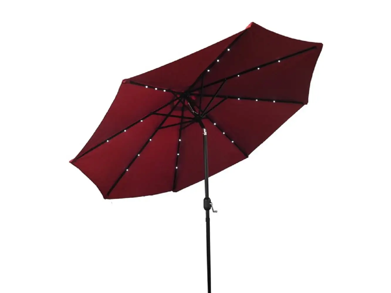 AZ Patio Heaters Solar Market Umbrella with LED Lights in Red