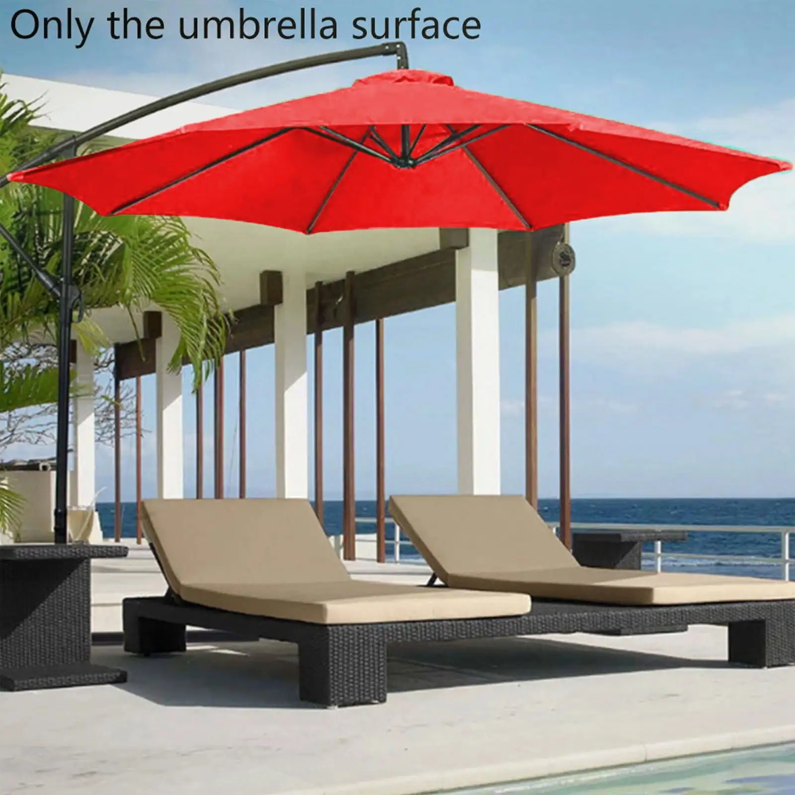 AaSFJEG Fathers Day Gifts Outdoor Sunshade 3 M Side Umbrella Cloth Garden Umbrella Roman Umbrella Canopy Sunshade Replacement Surface without Support (suitable For 8 Bone Umbrella Stand)Red