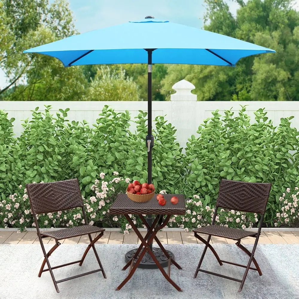 Abble 6.5ft Square Patio Umbrella with Crank and Tilt - Aqua