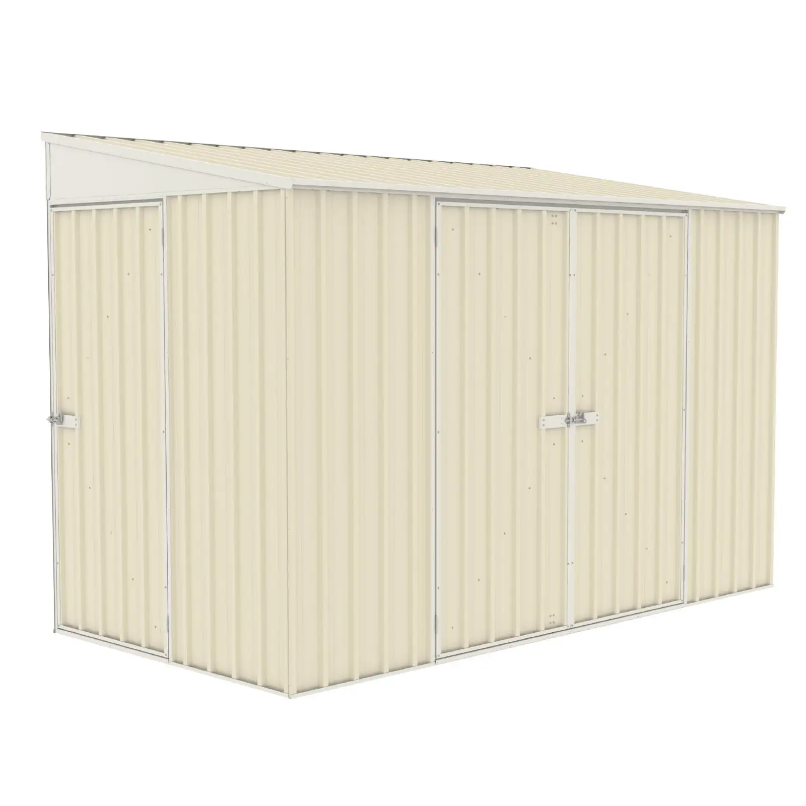 Absco 10 x 5 ft. Lean to Metal Bike Shed. Classic Cream