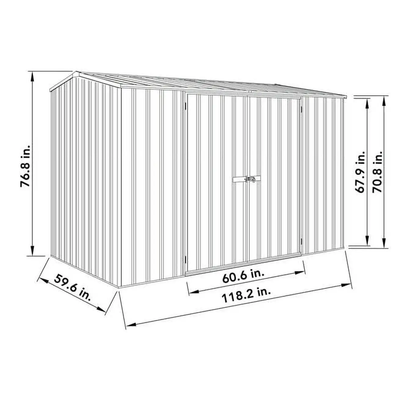 Absco 10 x 5 ft. Premier Metal Storage Shed. Gray