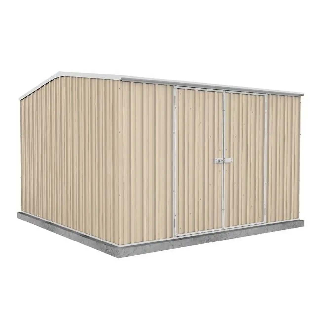 Absco AB1008 10 x 10 ft. Premier Metal Storage Shed. Classic Cream