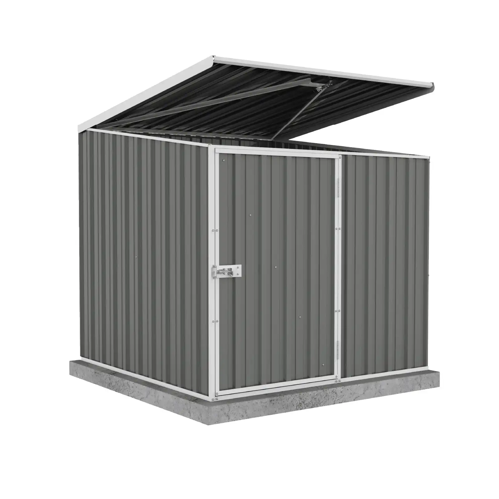 Absco AB1070 5 x 5 ft. Multipurpose Metal Pool Pump Shed - Woodland Gray