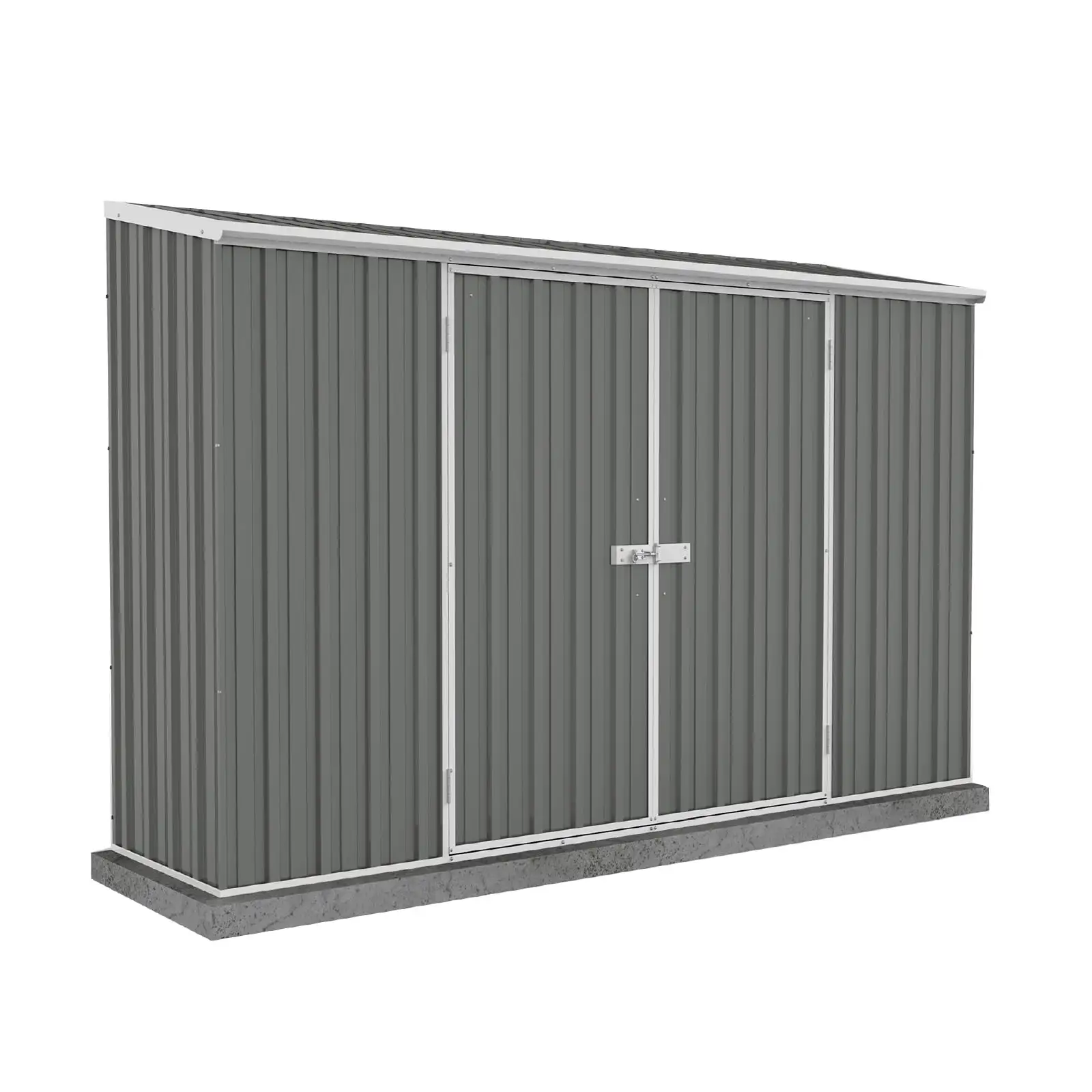 Absco Single Door Space Saver Metal Garden Shed 10' x 2.5' - Woodland Gray