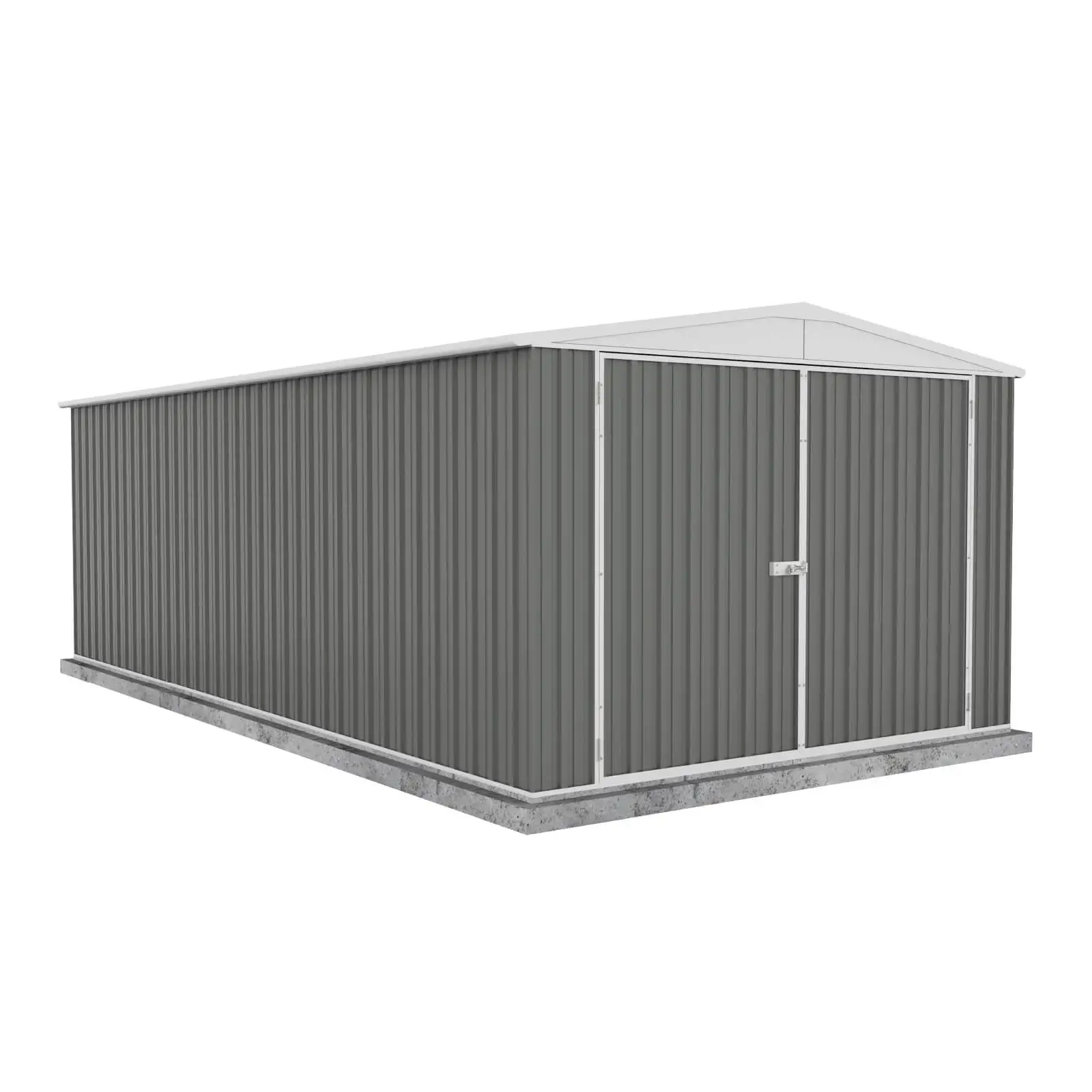 Absco Utility 10' x 19.5' Metal Storage Shed - Woodland Gray