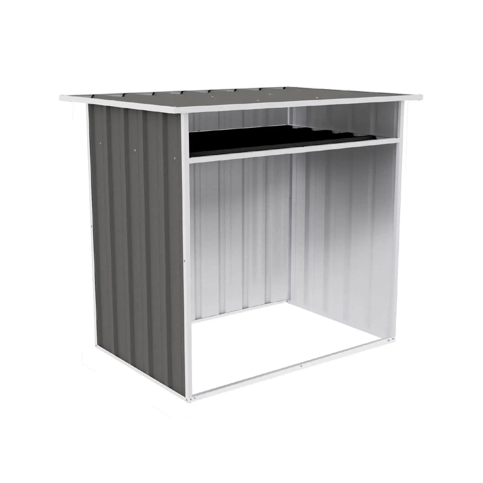 Absco Woodstore 4' x 2.5' x 3.7' Metal Storage Shed - Woodland Gray