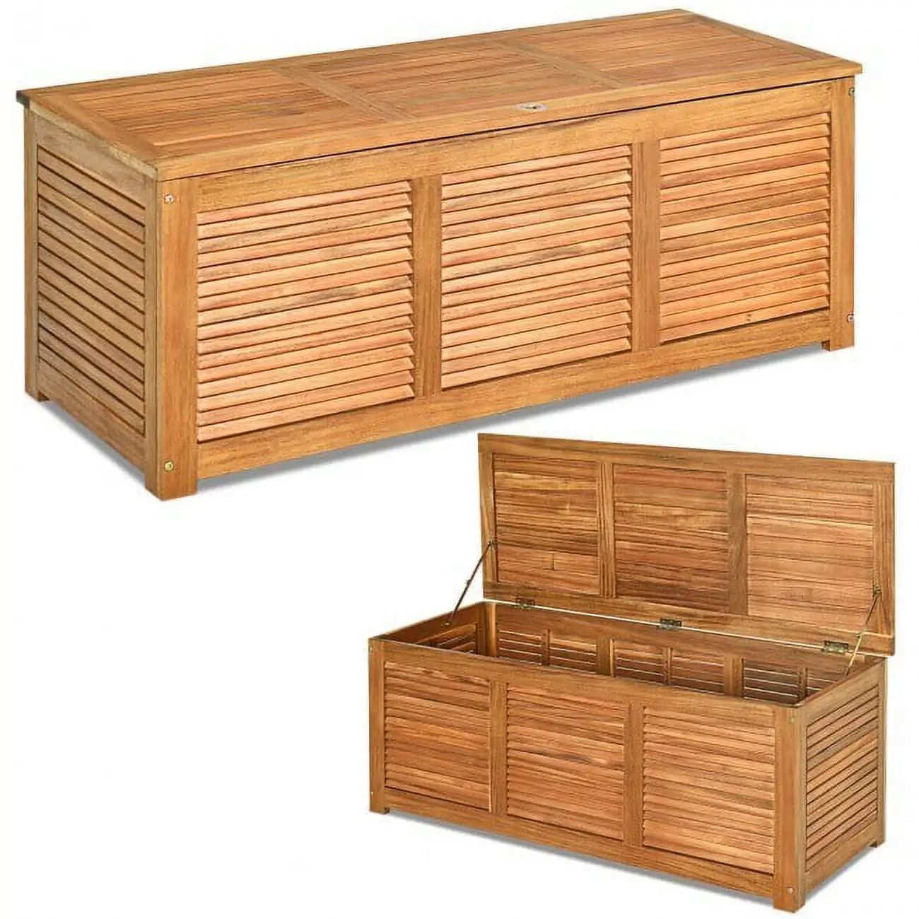 Acacia Wood Deck Storage Bench - 31.0 - Organize outdoor space with style & durability!