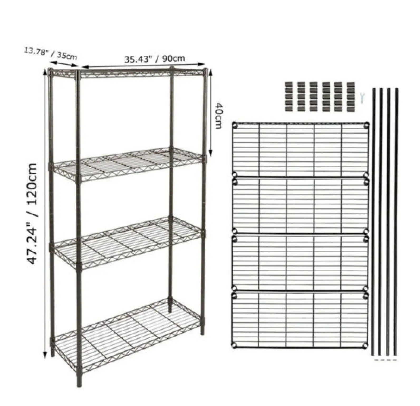 Adjustable Storage Garage Shelves Rack 5 Level Heavy Duty Steel Metal Shelf Unit