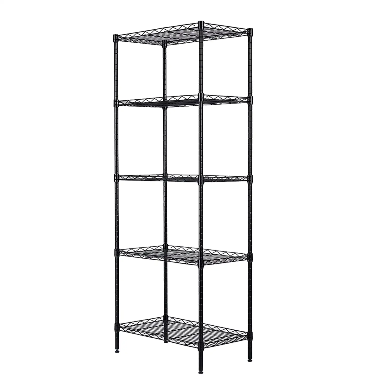 Adjustable Wire Shelving. 5 Tier. Heavy Duty Organizer Rack Storage Shelf