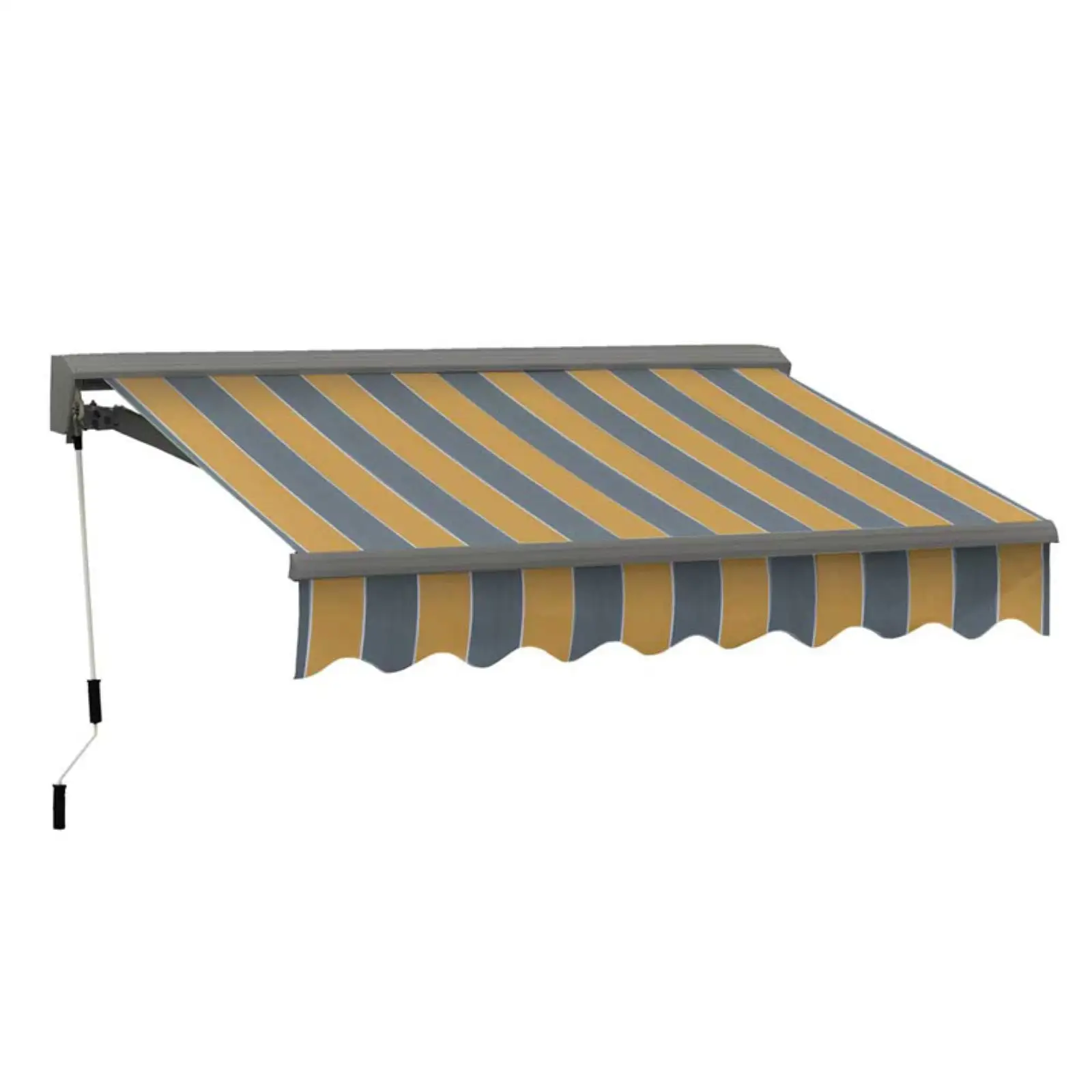 Advaning Classic C Series Electric Retractable Awning. Gray Stripe