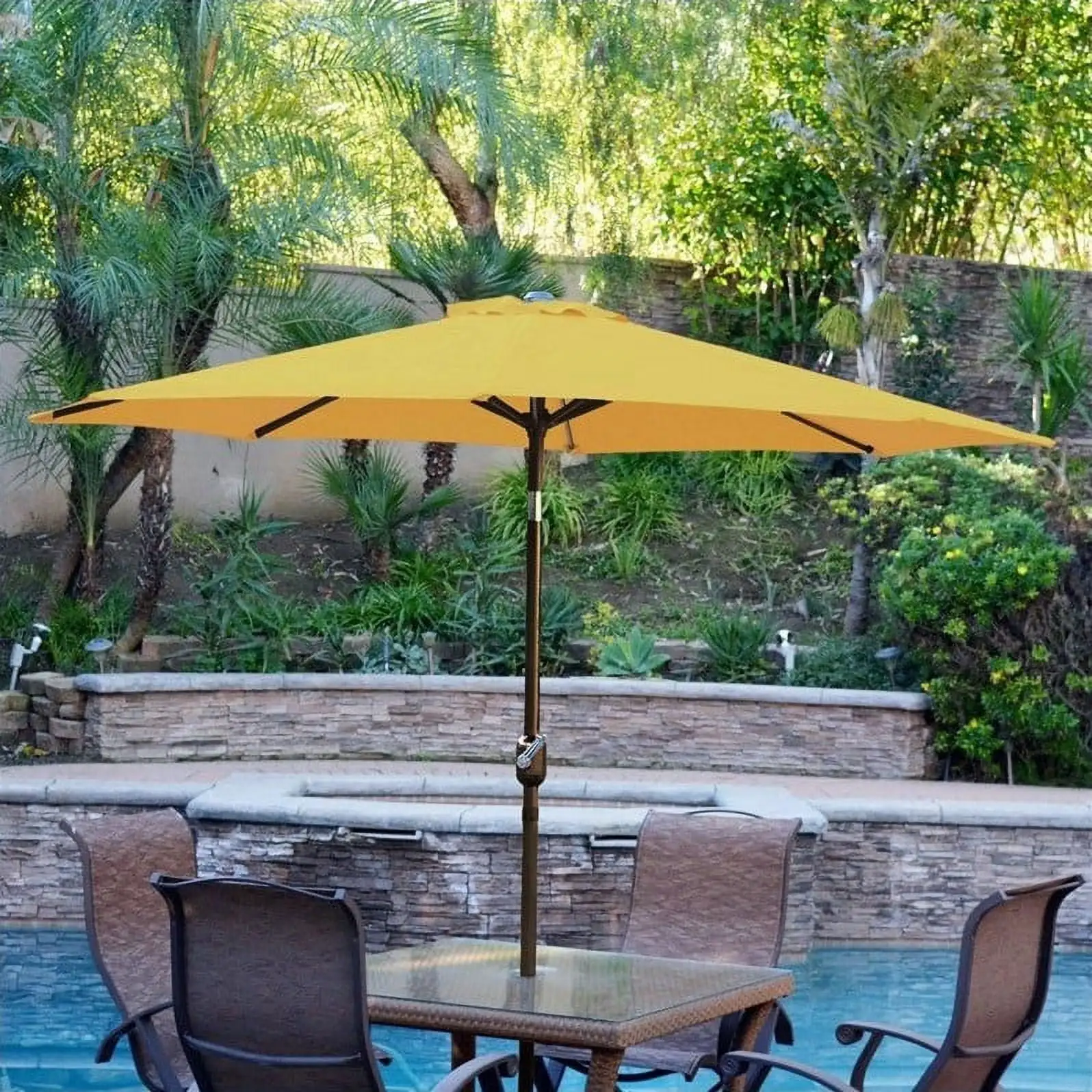 Afuera Living 9ft. Aluminum Patio Market Umbrella Tilt with Crank