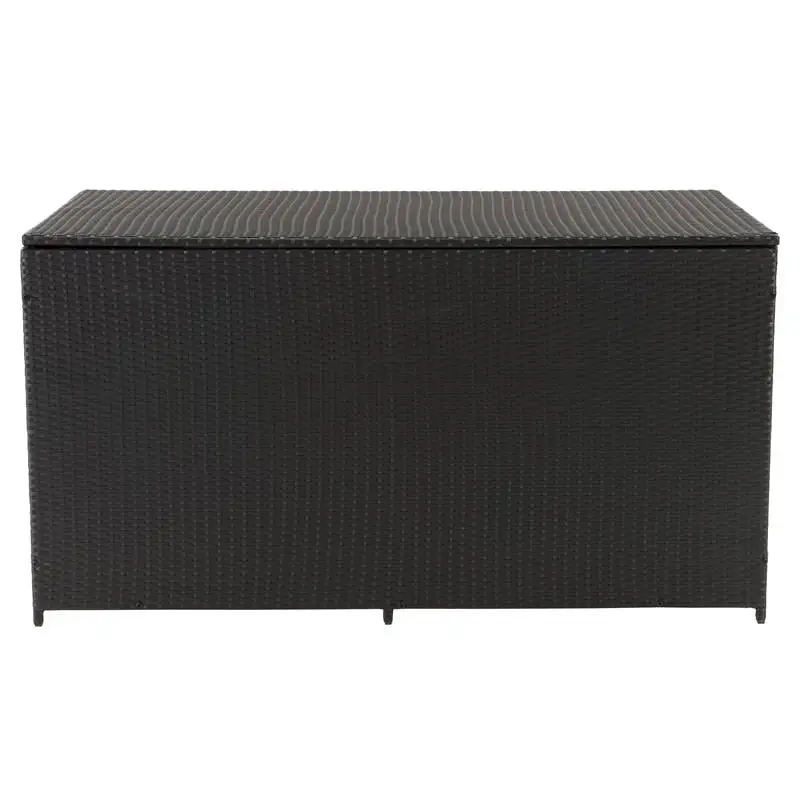 Afuera Living Patio Wicker/Rattan Storage Box in Black