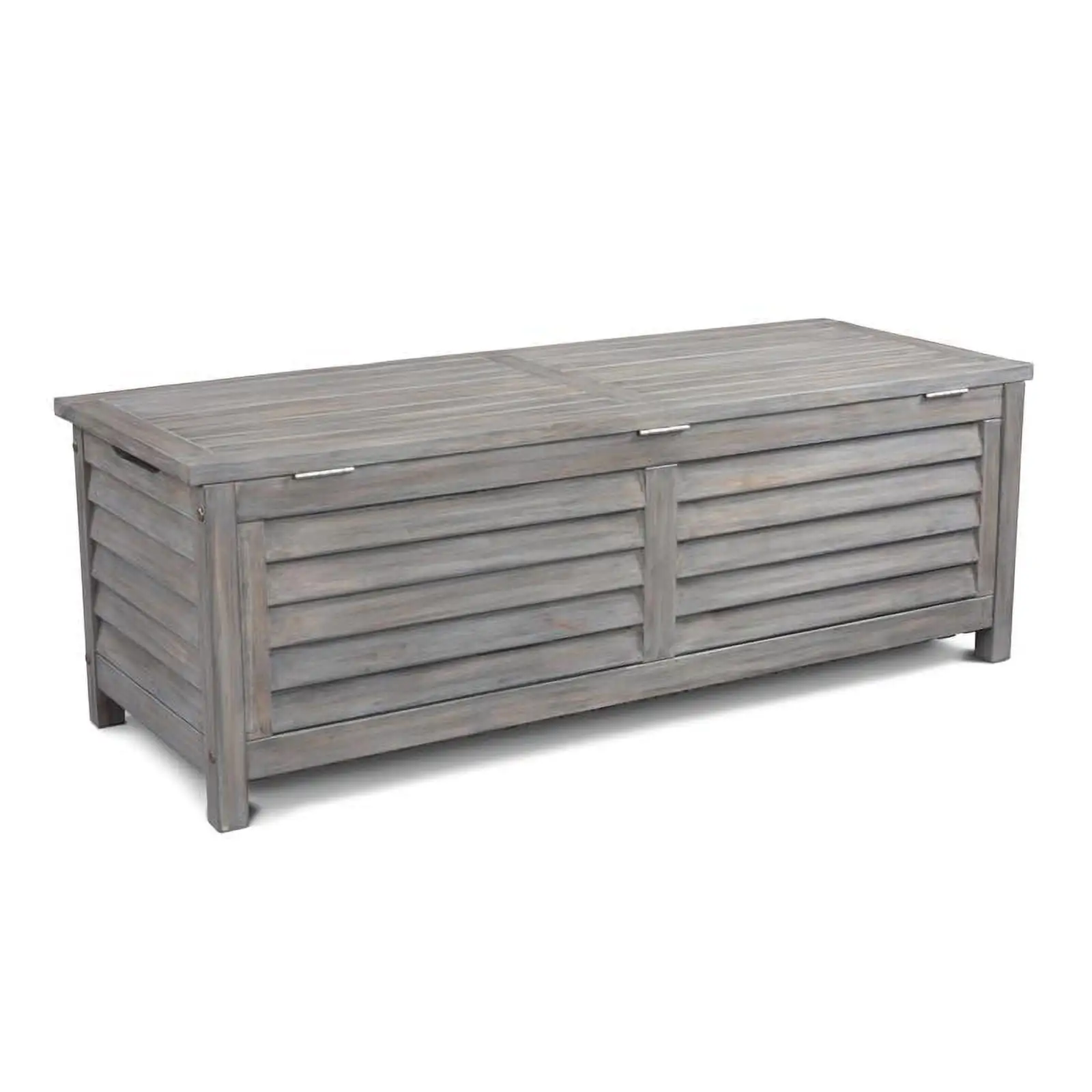 Afuera Living Traditional Wood Outdoor Deck Box in Gray Finish