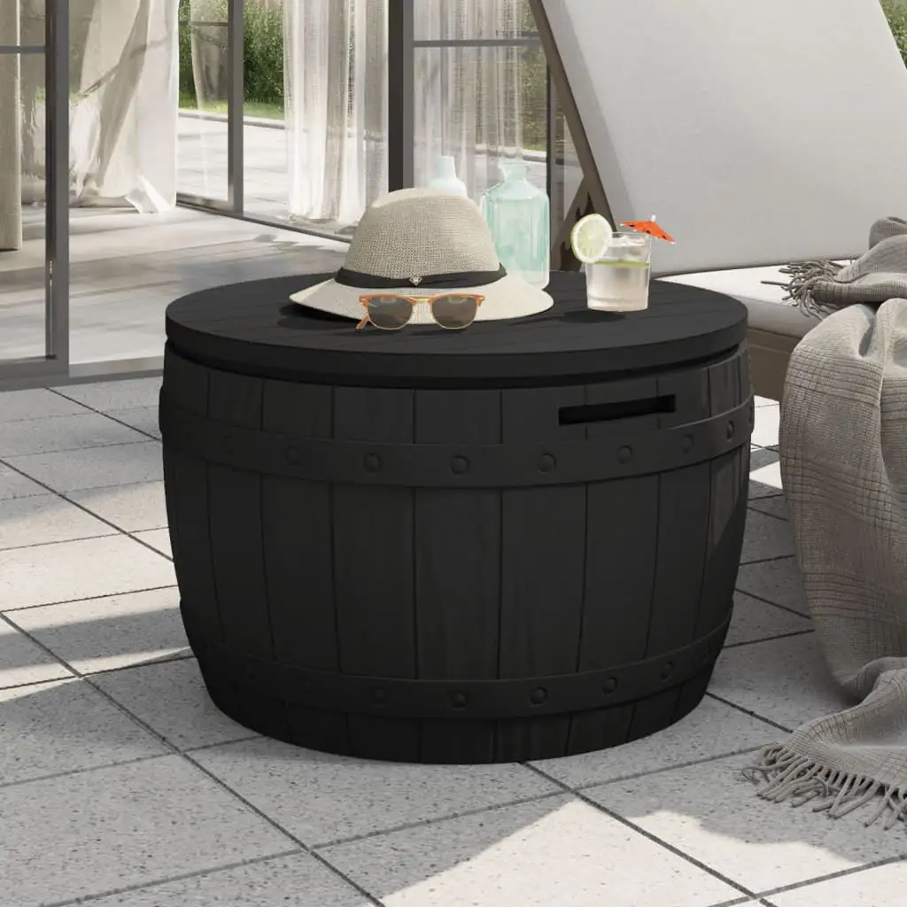 Aibecy 3-in-1 Patio Storage Box Black Polypropylene