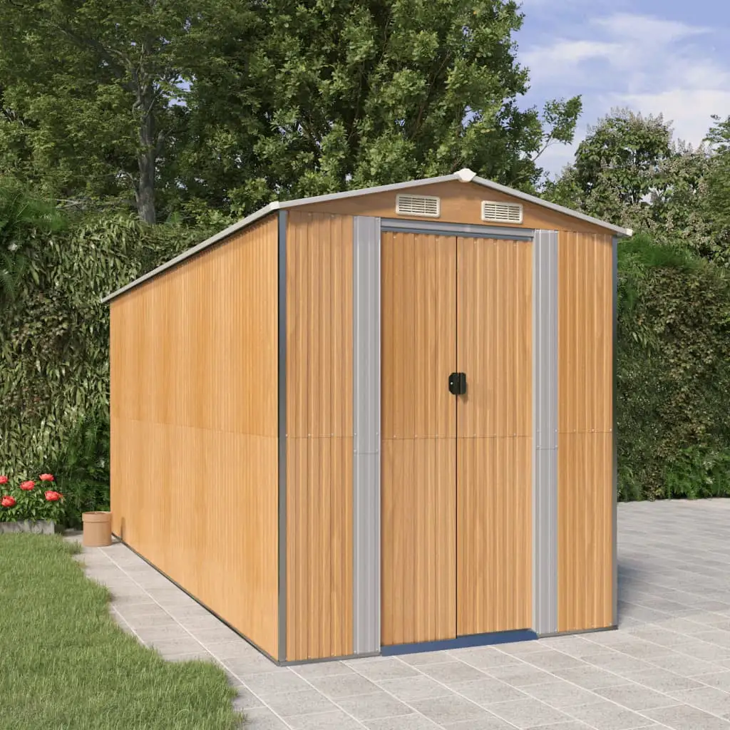 Aibecy Garden Shed Brown 75.6x173.2x87.8 Galvanized Steel