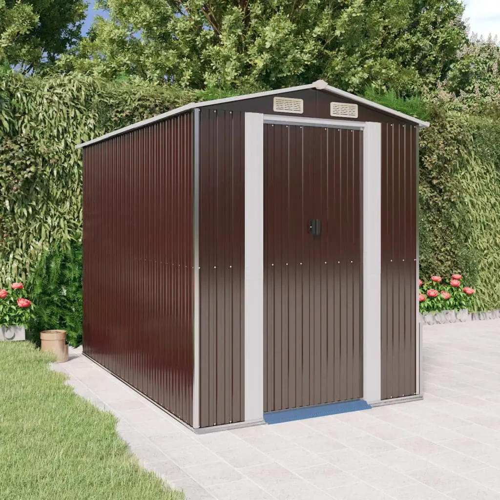 Aibecy Garden Shed Dark Brown 75.6x107.9x87.8 Galvanized Steel