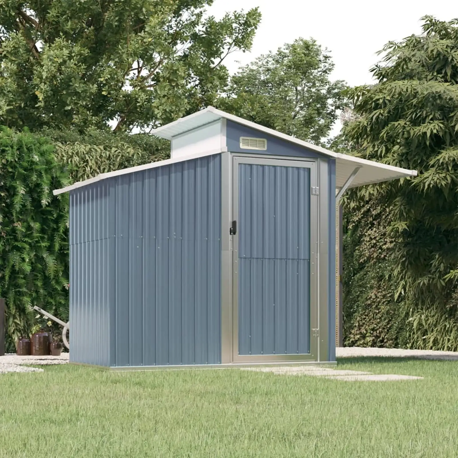 Aibecy Garden Shed Gray 106.3x51.2x82.1 Galvanized Steel