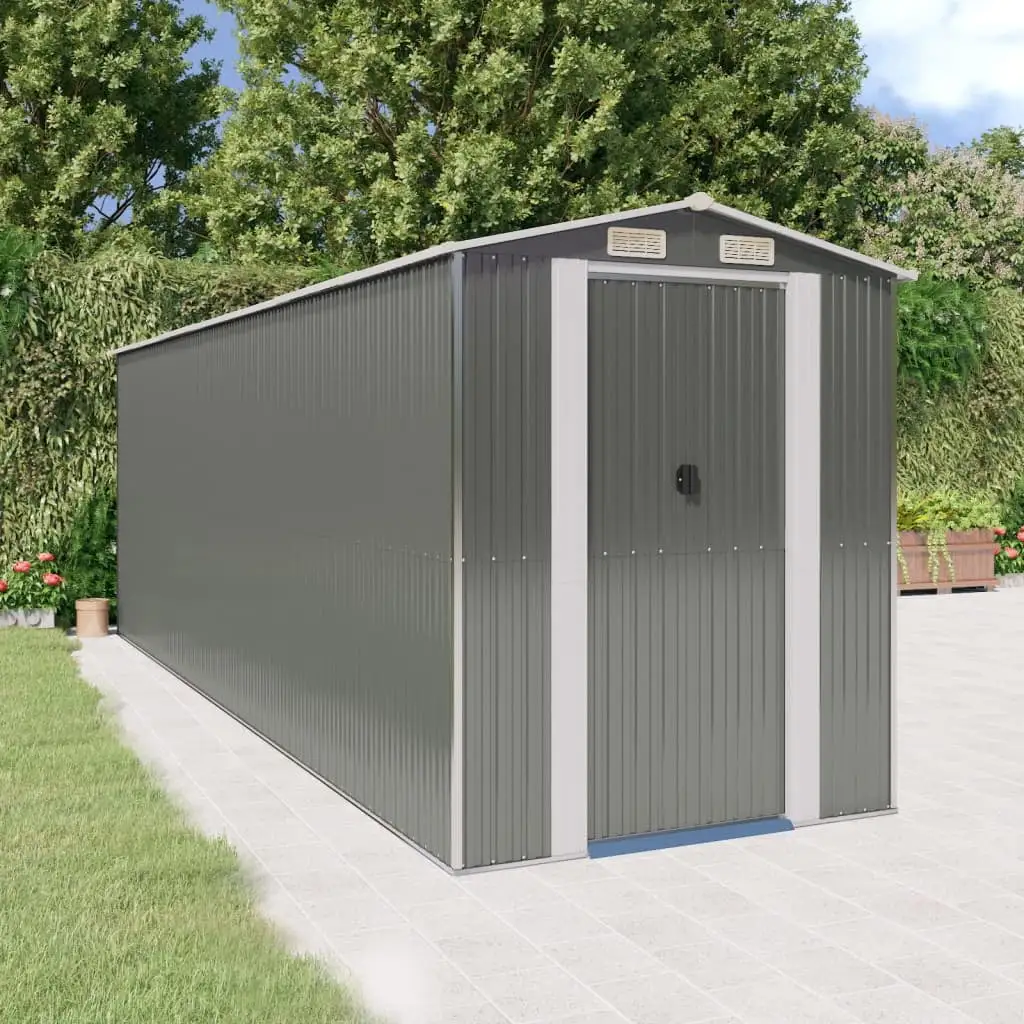 Aibecy Garden Shed Gray 75.6x238.6x87.8 Galvanized Steel