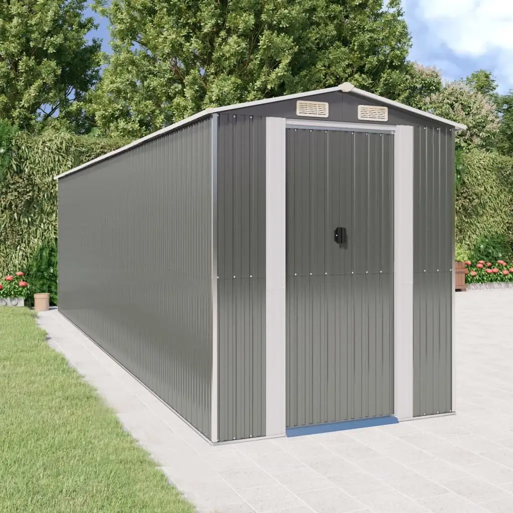 Aibecy Garden Shed Gray 75.6x271.3x87.8 Galvanized Steel