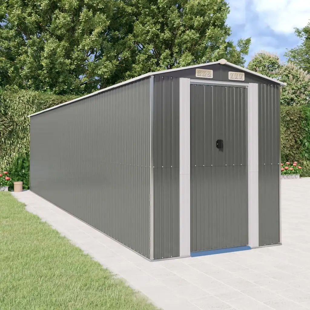 Aibecy Garden Shed Gray 75.6x303.9x87.8 Galvanized Steel