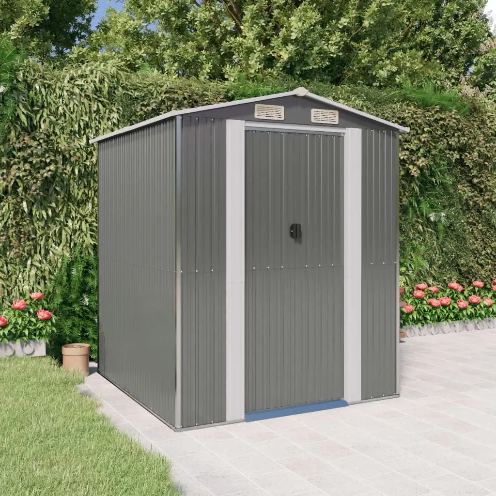 Aibecy Garden Shed Gray 75.6x75.2x87.8 Galvanized Steel