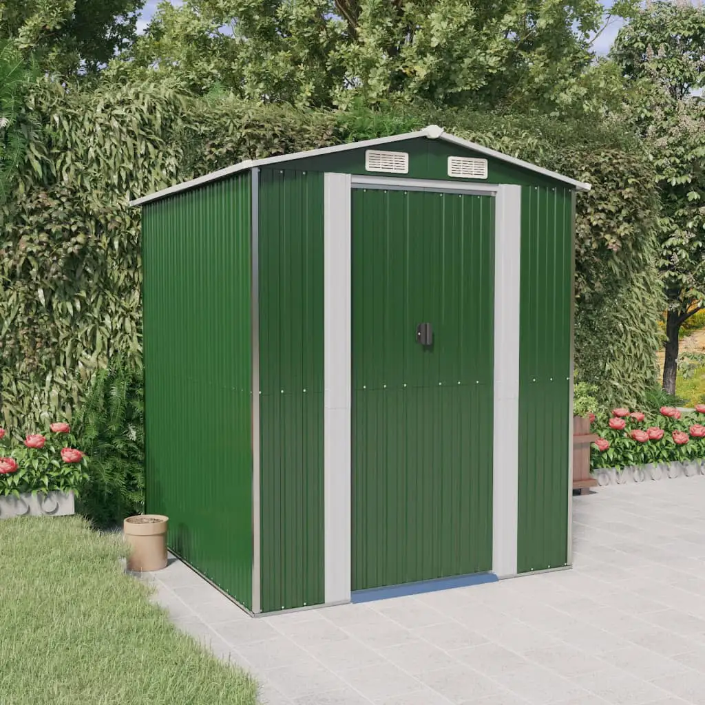 Aibecy Garden Shed Green 75.6x75.2x87.8 Galvanized Steel