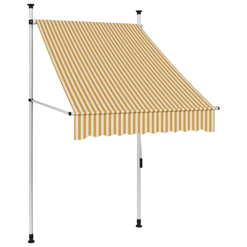 Aibecy Manual Retractable Awning 39.4 Orange and White Stripes