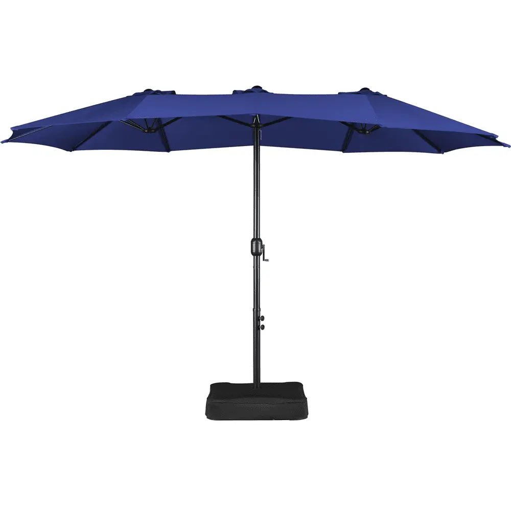 Alden Design 13 ft Triple-size Patio Parasol Umbrella for Outdoor with Crank. Navy Blue