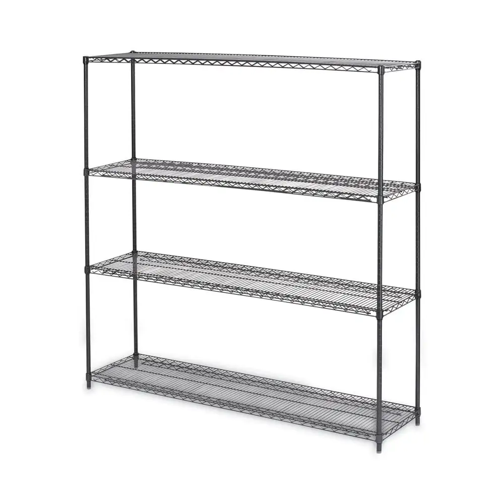 Alera ALESW207218BA BA Plus 72 in. x 18 in. x 72 in. 4-Shelf Wire Shelving Kit - Black Anthracite Plus