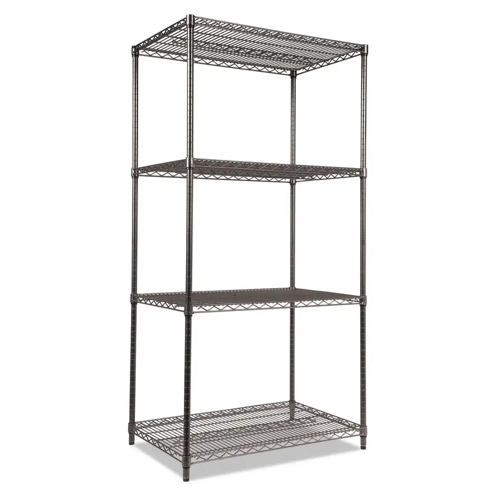 Alera ALESW503624BA 36 in. x 24 in. x 72 in. Four-Shelf Wire Shelving Starter Kit - Black Anthracite