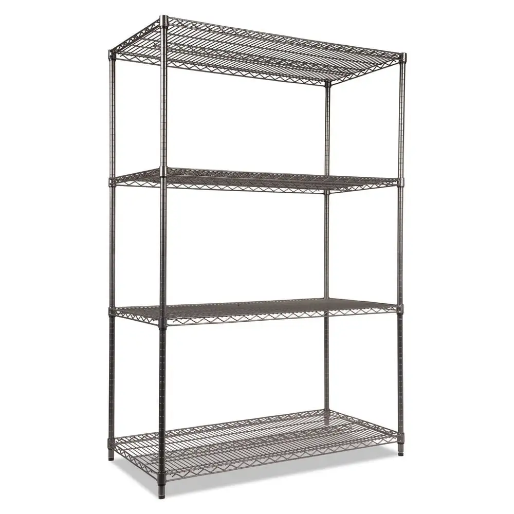 Alera ALESW504824BA 48 in. x 24 in. x 72 in. Four-Shelf Wire Shelving Starter Kit - Black Anthracite