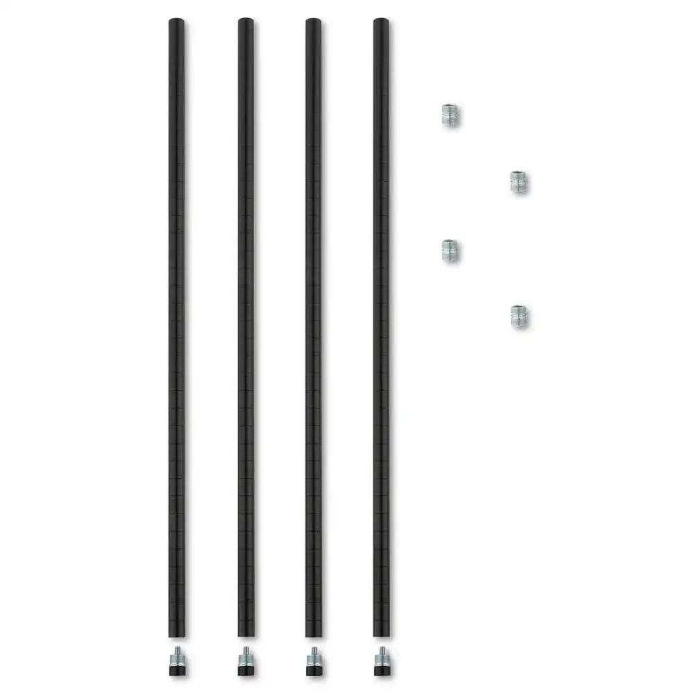 Alera ALESW59PO36BL 36 in. Stackable Posts For Wire Shelving - Black (4/Pack)