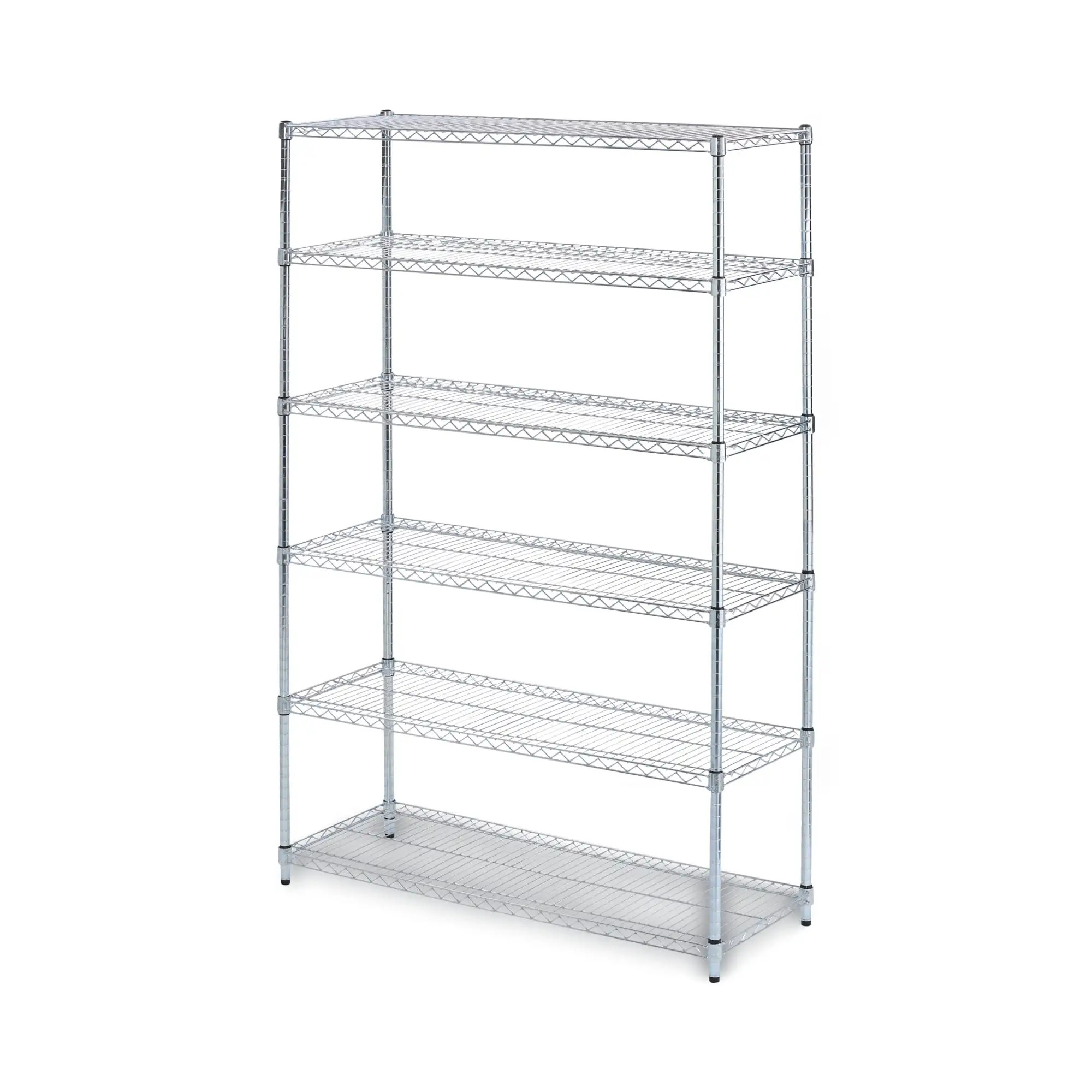 Alera ALESW664818SR NSF Certified 6-Shelf 48 in. x 18 in. x 72 in. Wire Shelving Kit - Silver