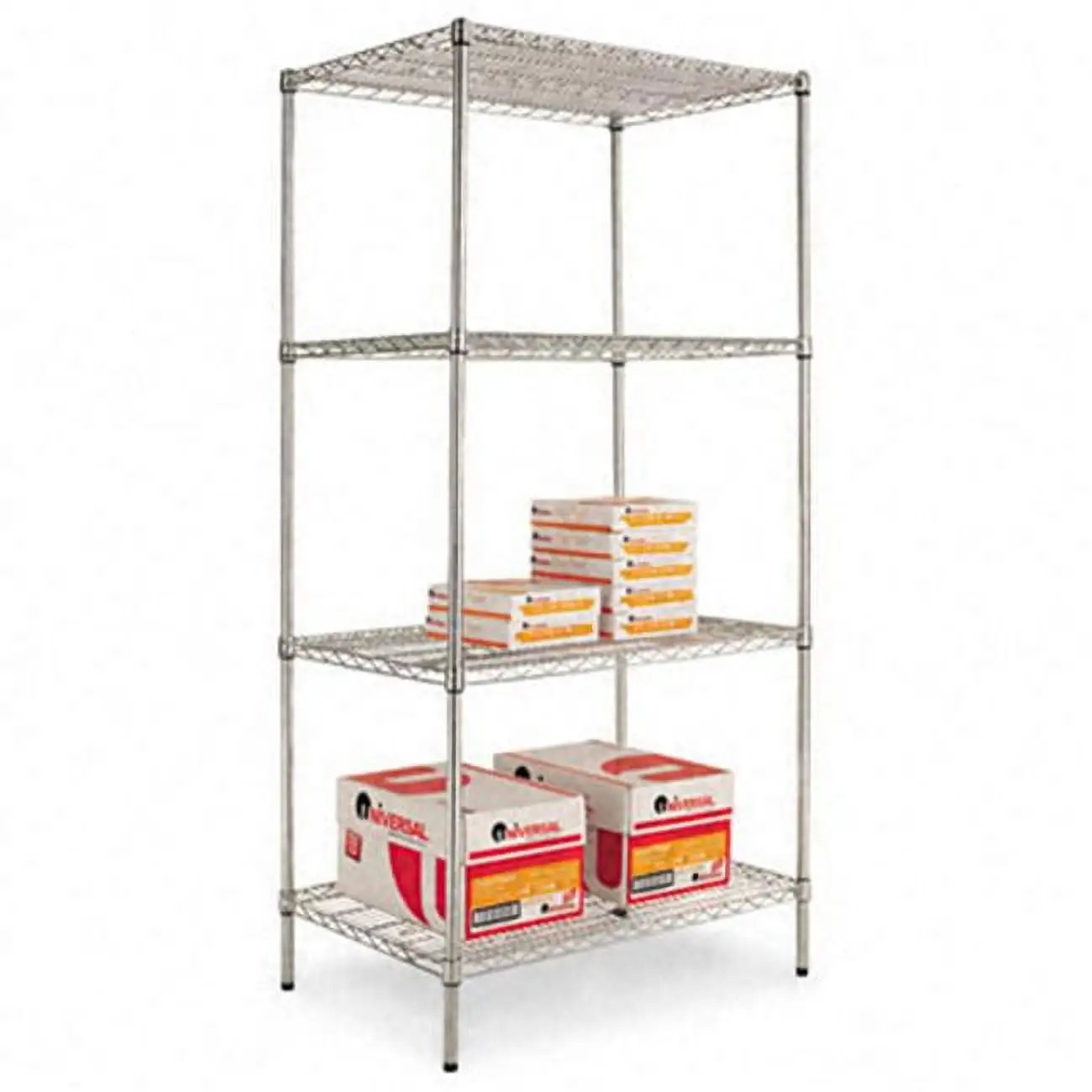 Alera Industrial Wire Shelving Starter Kit - Silver