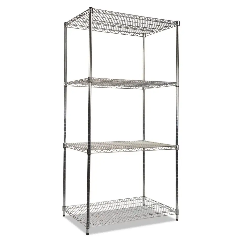 Alera SW503624SR Industrial Wire Shelving Starter Kit 4 Shelves 36w x 24d x 72h Silver