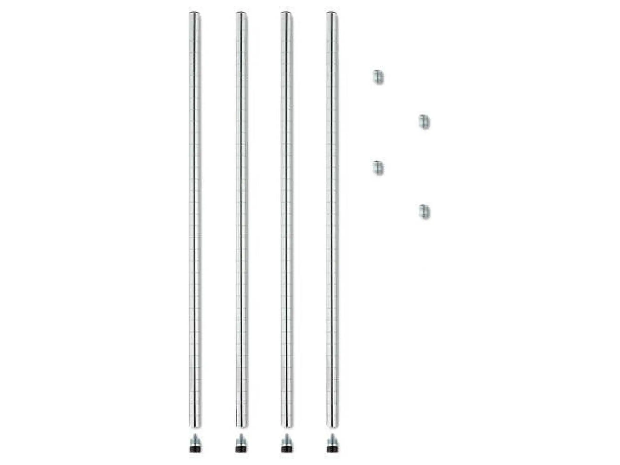 Alera SW59-PO36SR Stackable Posts For Wire Shelving. 36 High. Silver. 4/Pack