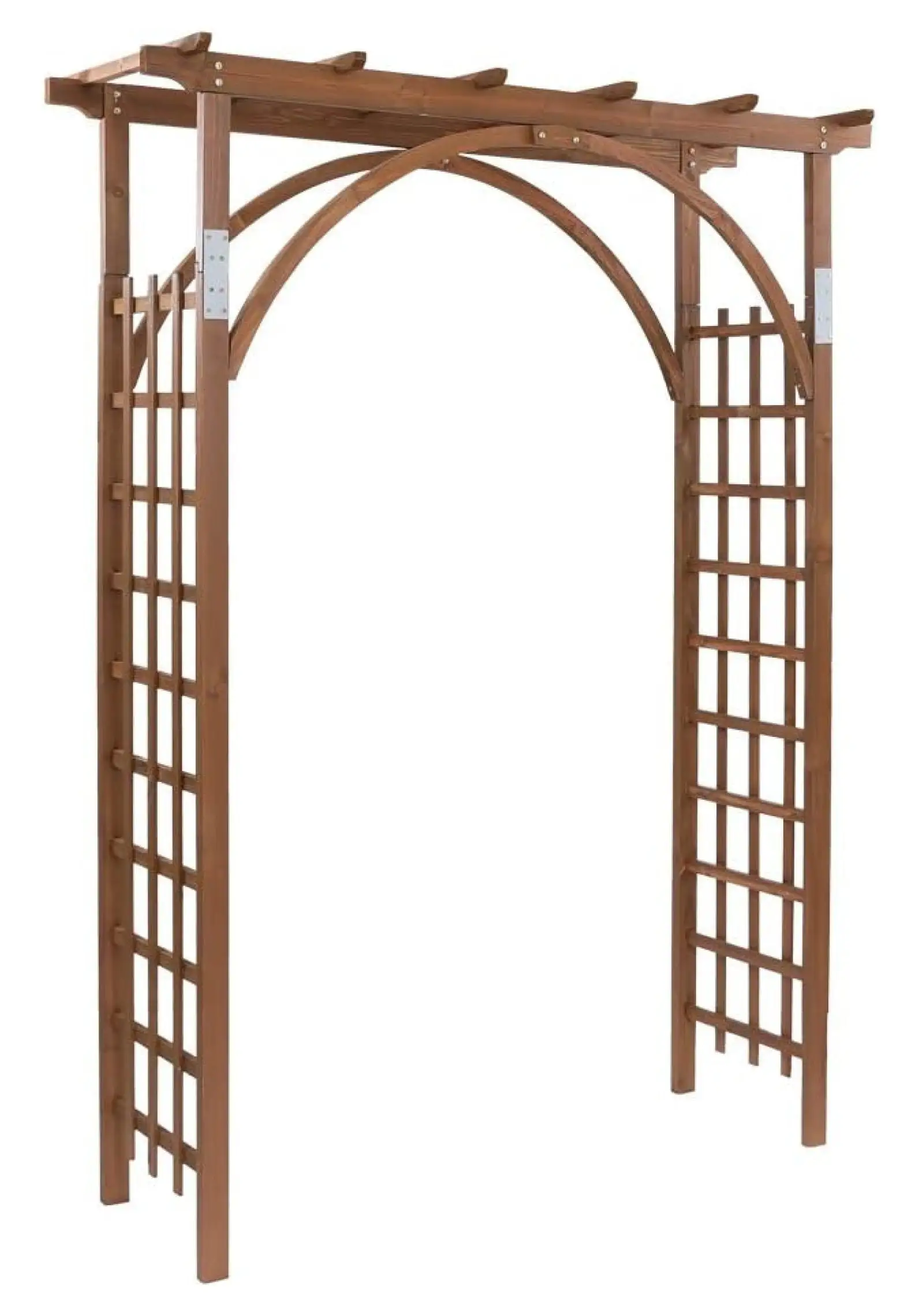 Alieon 7 Ft Wooden Garden Arbor Arch. Fir Wood Arbour Trellis. Pergola Archway for Wedding Ceremony Decoration Pergola Plant Climbing Rose Vines Lawn Courtyard Patio Dark Brown