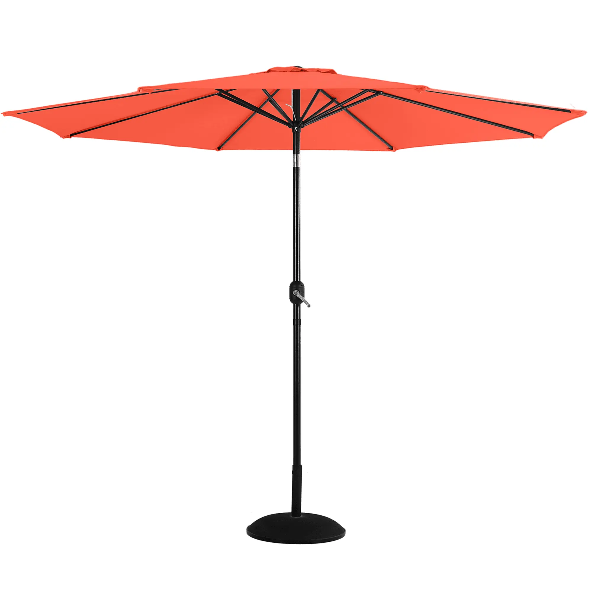 Alpha Camper 10FT 8 Steel Ribs Round Patio Umbrella with Crank Handle&Tilt Button. Orange Red