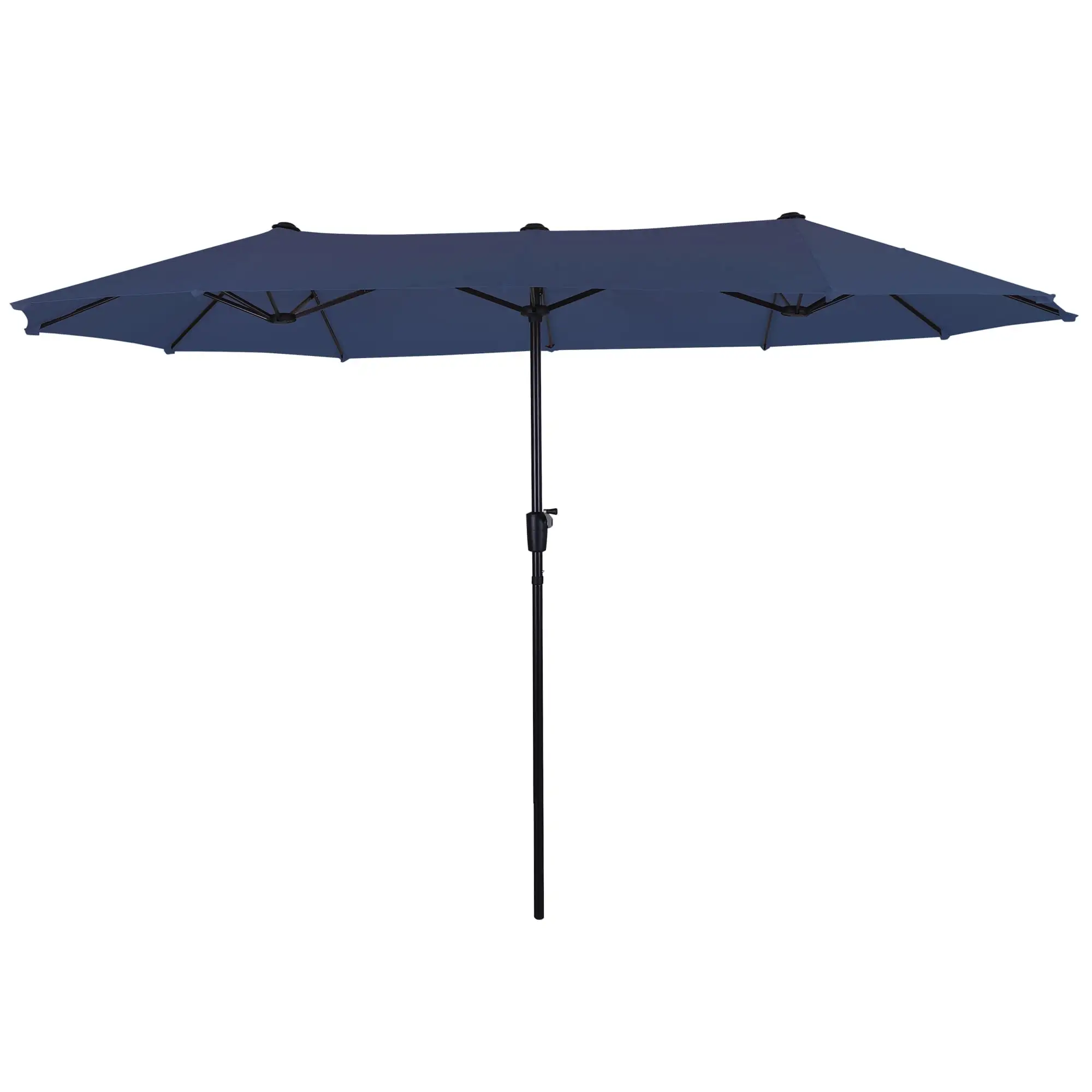 Alpha Camper 13FT Double-sided Outdoor Patio Umbrella with 12 Steel Ribs. Navy Blue