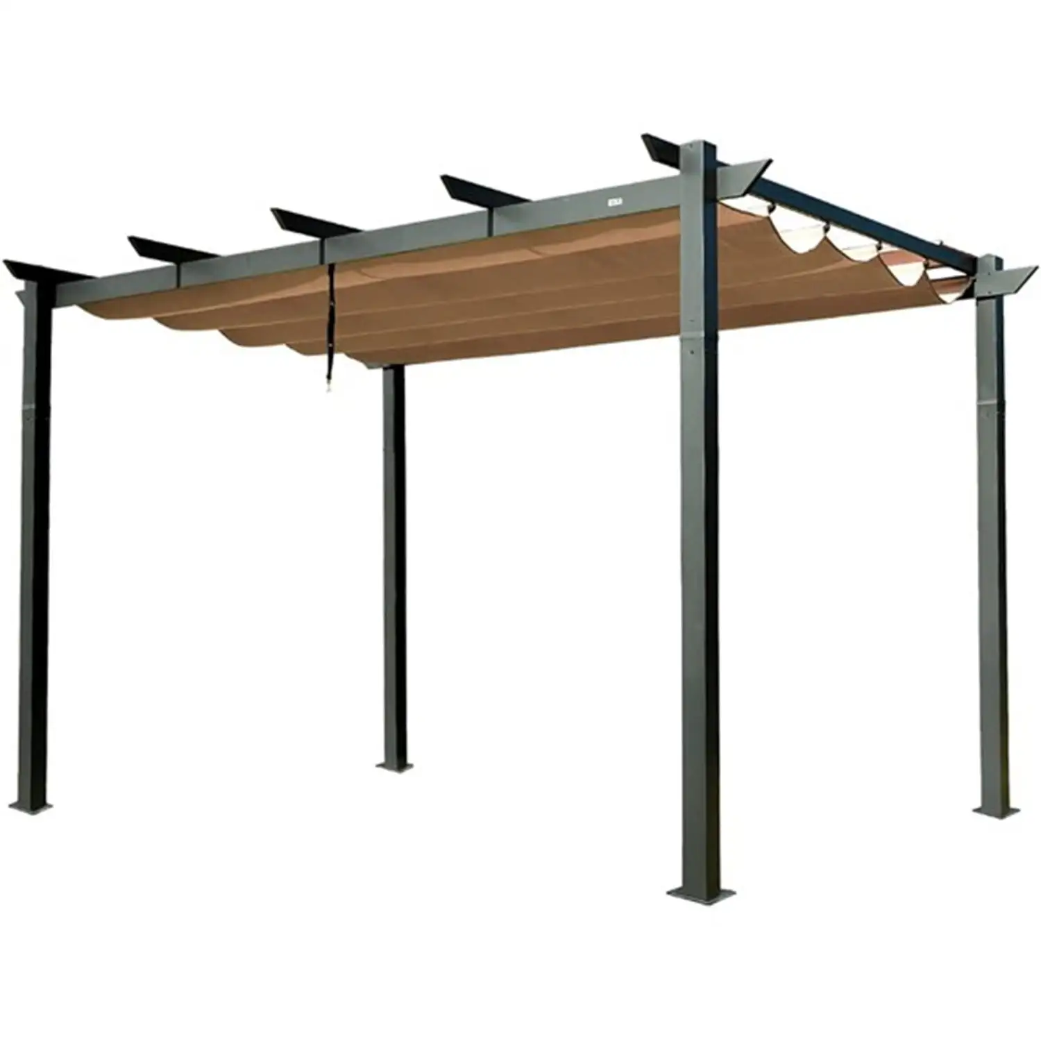 Aluminum Retractable Pergola with Sun Shade Patio Gazebo with Weather-Resistant Canopy for Backyard Deck Garden Grape Trellis Outdoor Pergola Beige