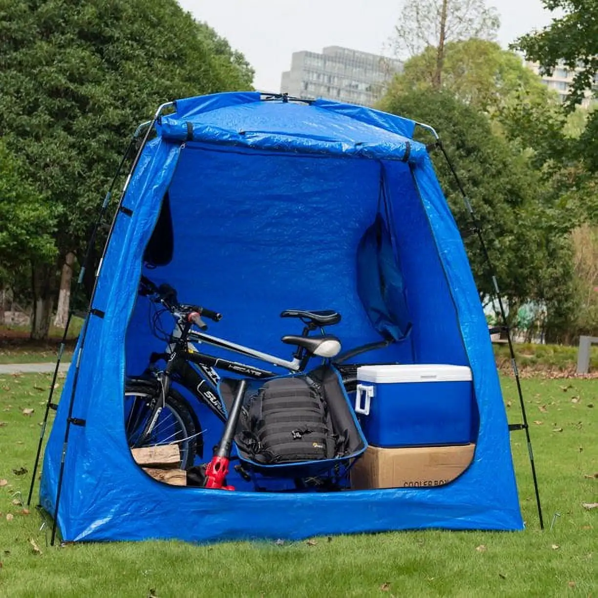 Alvantor 6.25 x 3.58 ft. Outdoor Waterproof Plastic Storage Shed. Blue