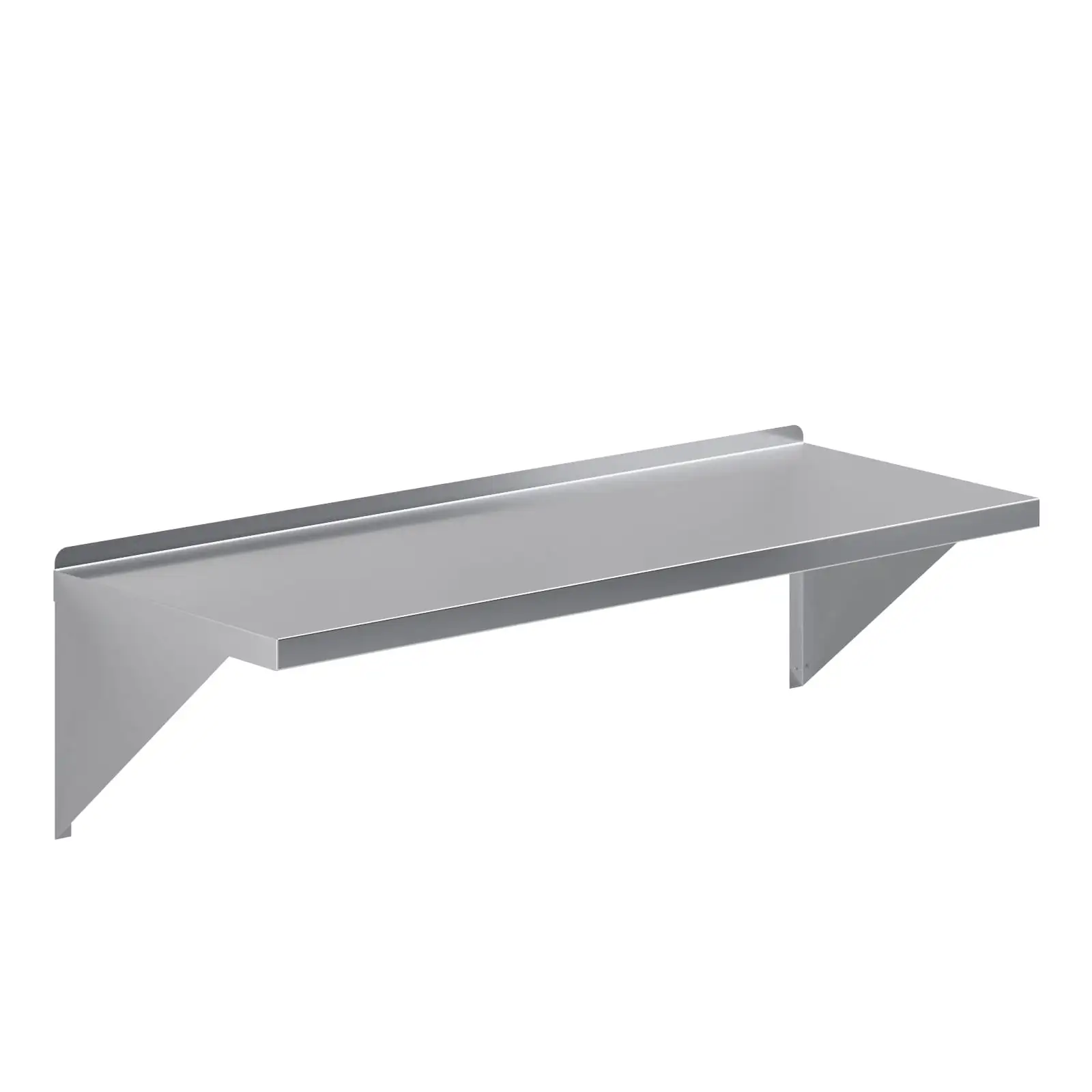 AmGood 18 Width x 48 Length | Stainless Steel Wall Shelf | Square Edge | Metal Shelving | Heavy Duty | Commercial Grade | Wall Mount | NSF Certified