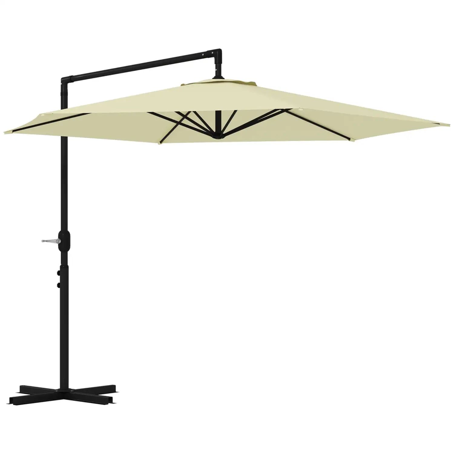 Ambifirner 10FT Cantilever Patio Hanging Umbrella - Outdoor Market Umbrella with Crank and Cross Base