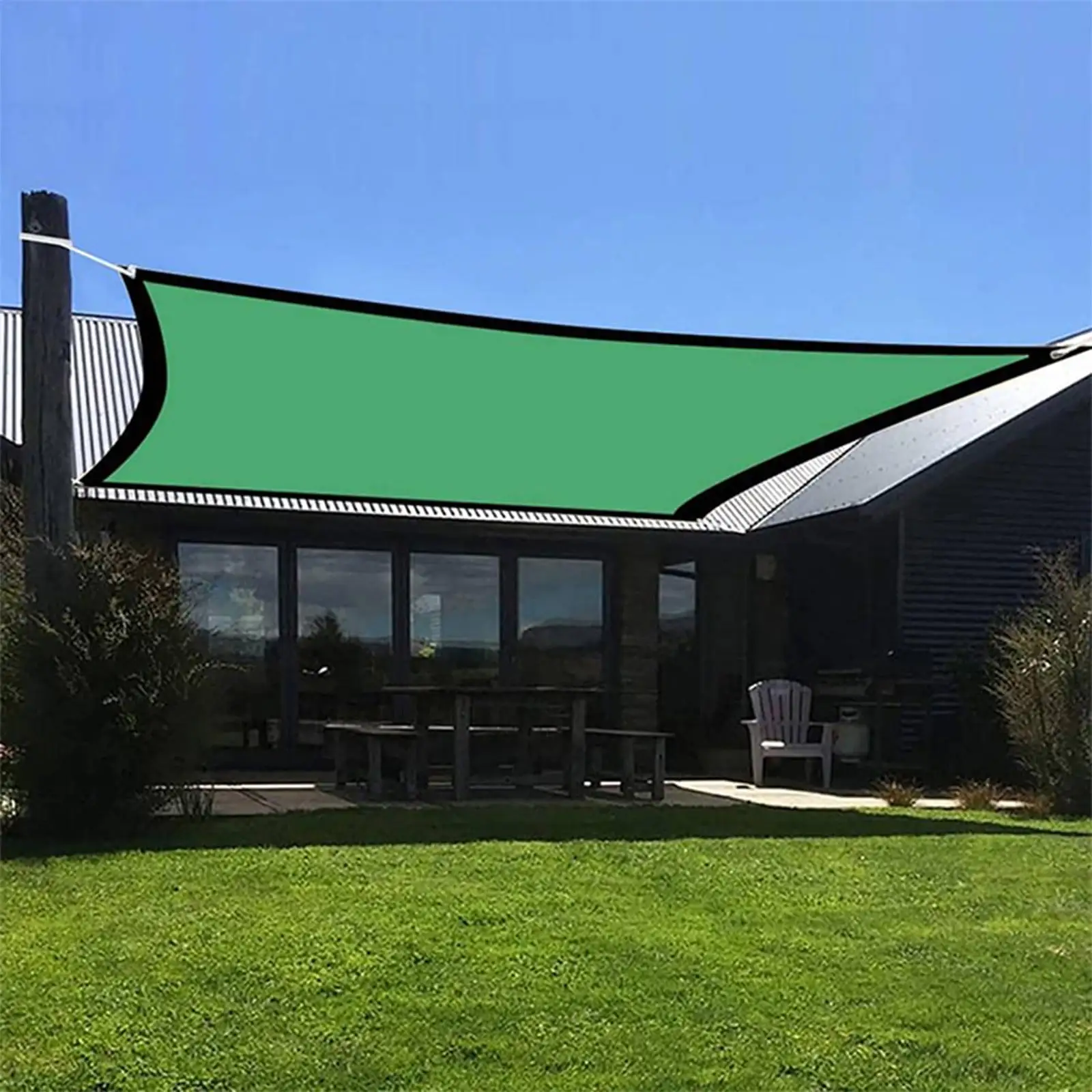 Anckoeil 6.56'??13.12' Shade Sail Canopy Outdoor Pool Awning 95% Barrier Rate Rectangular Sun Shade Canopy For Patio Garden Outdoor Facility without Rope.Green