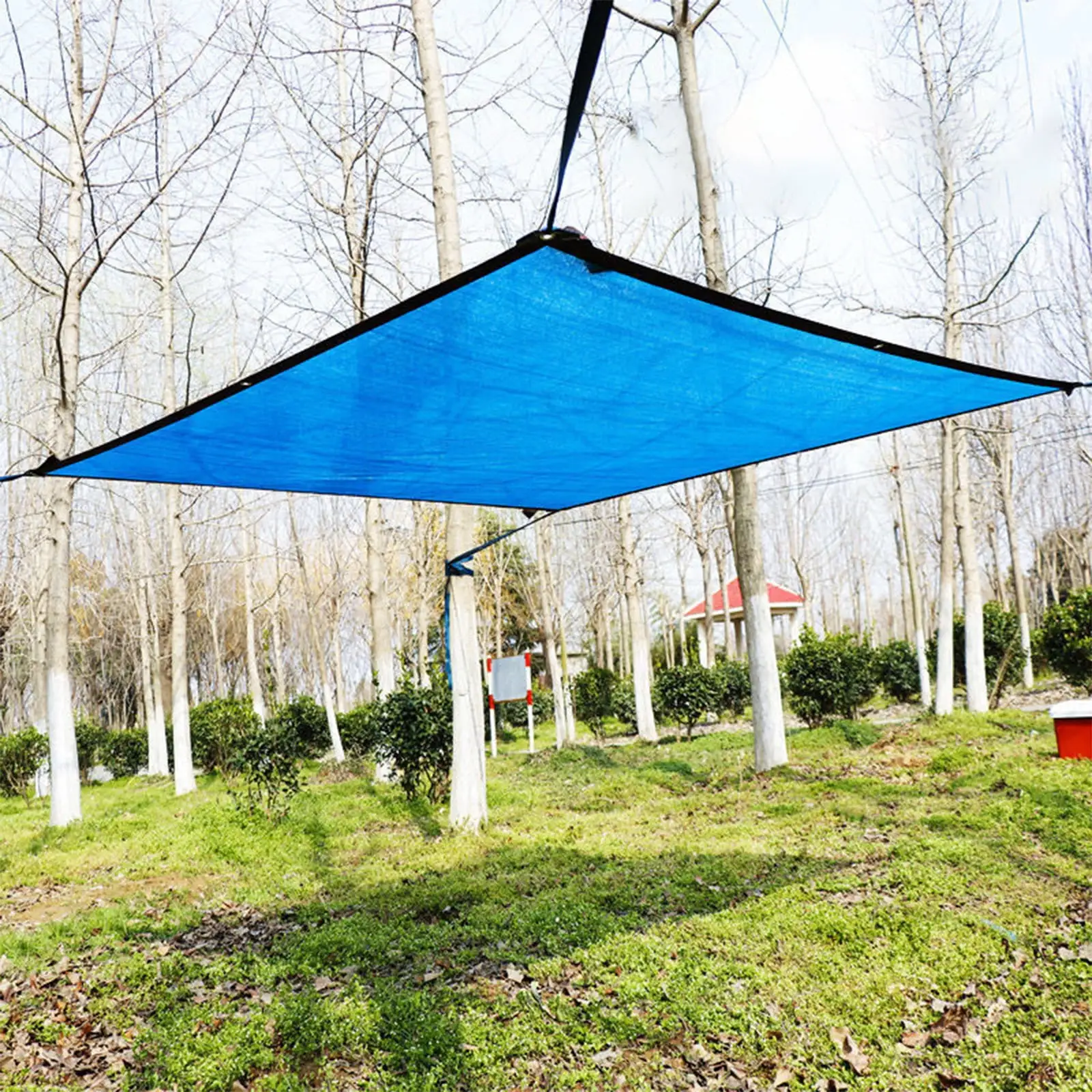 Anckoeil 6.56Ft??13.12Ft Daily Breathable Sun Shade Canopy 95% Protection Rectangular Pool Patio Outdoor Shade Sail Block Includes 26.24Ft Rope. Blue