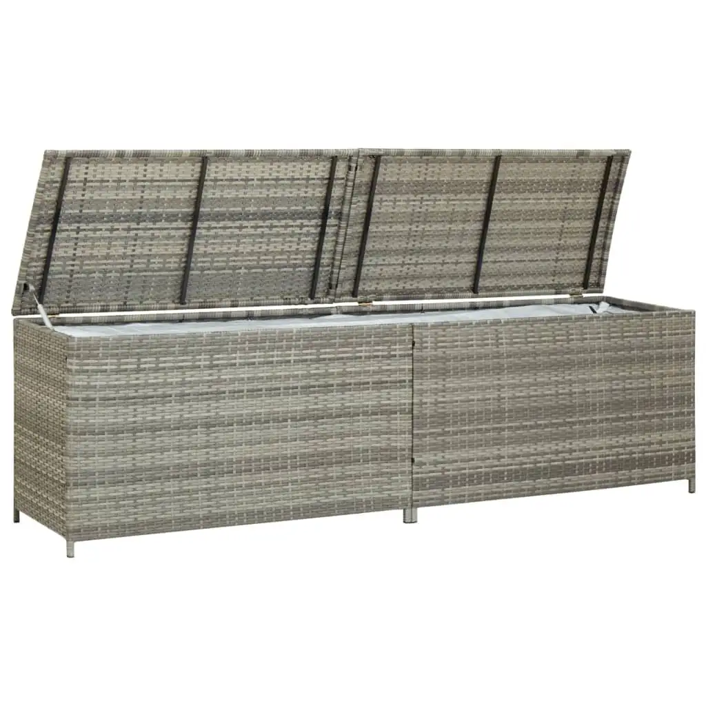 Andoer Garden Large Capacity Storage Box Hand-woven Poly Rattan 78.7x19.6x23.6 Gray