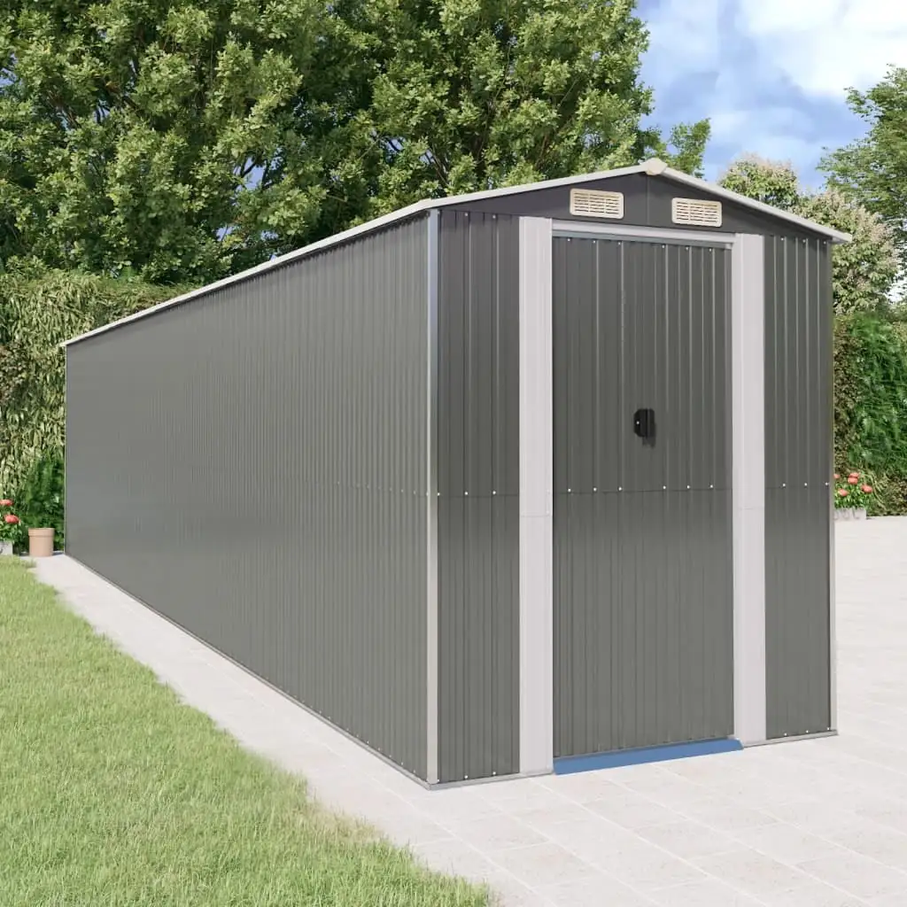 Andoer Garden Shed Gray 75.6x336.6x87.8 Galvanized Steel